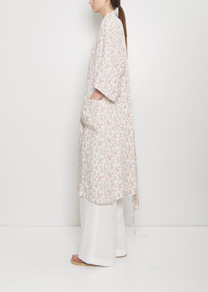 Linen Robe — Summer Flowers
