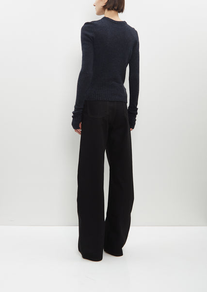 LEMAIRE - EXTREME CASHMERE n° 348 Zoe Sweater n° 348 Zoe Sweater — Snow – La Garçonne