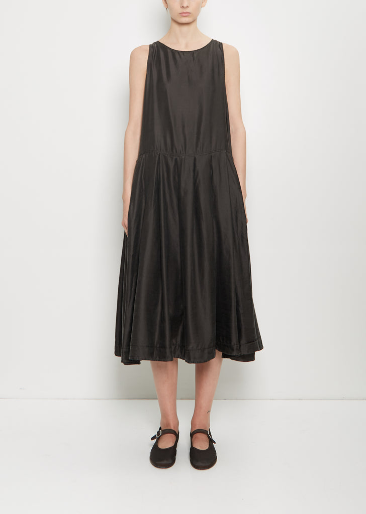 Silk Cotton Sleeveless Pleated Dress