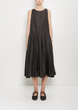 Silk Cotton Sleeveless Pleated Dress