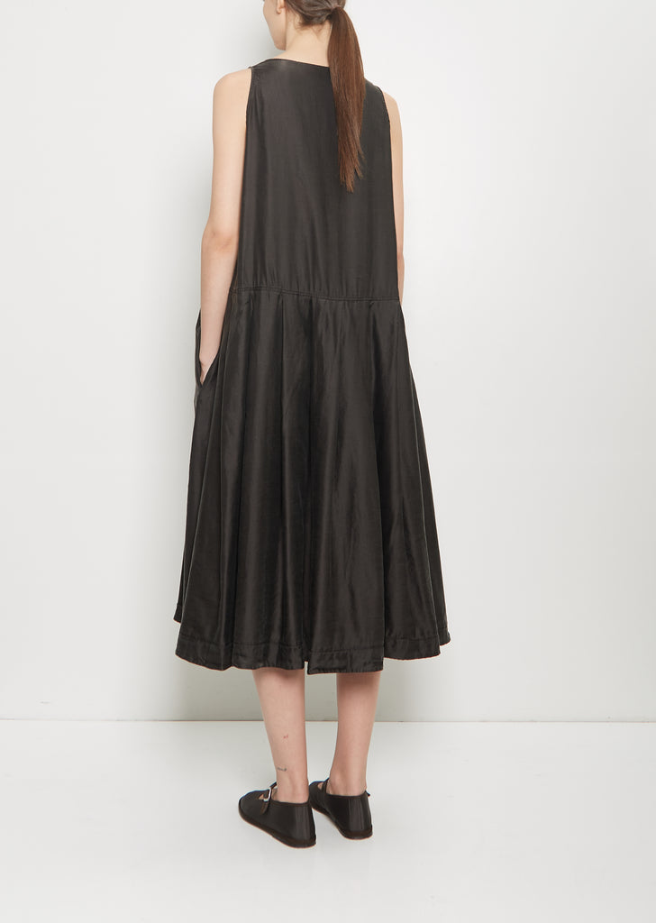 Silk Cotton Sleeveless Pleated Dress