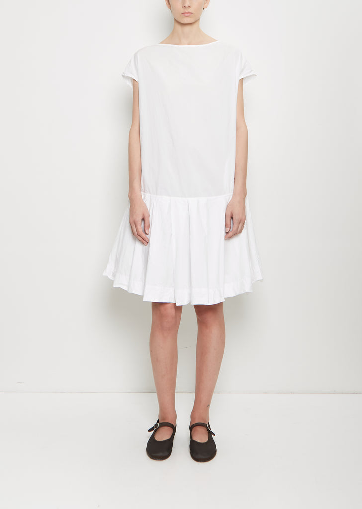 Tissue Cotton Low Waisted Dress — Milk