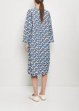 Linen Caftan — Navy Flowers