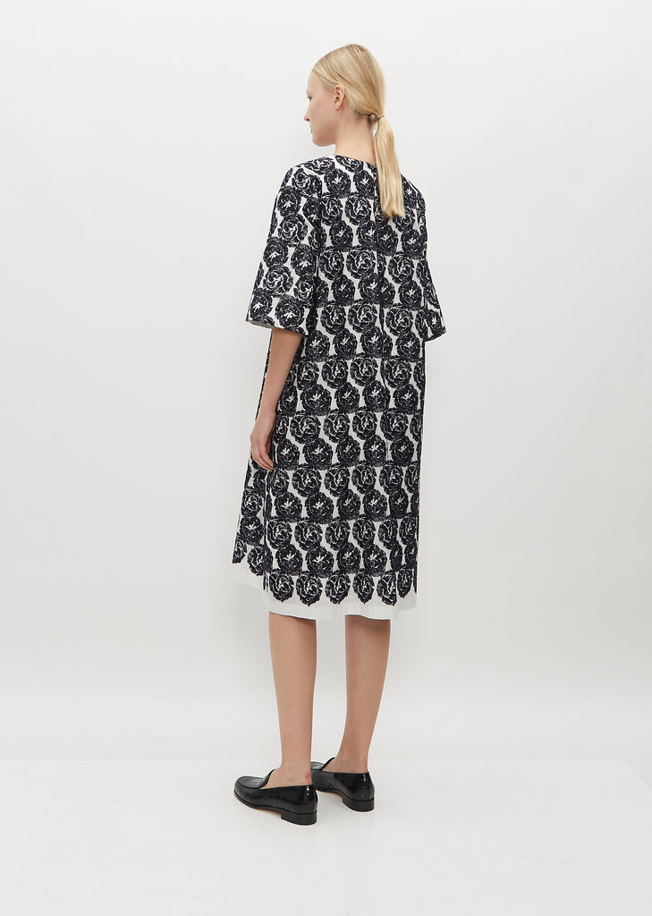 Flair Silk and Cotton Dress — White