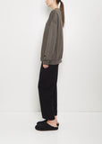 Pima Cotton Terry Crewneck — Washed Black
