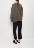 Pima Cotton Terry Crewneck — Washed Black