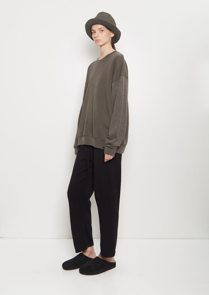 Pima Cotton Crochet Jersey Hat — Washed Black