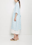 Linen Robe — Blue Flower