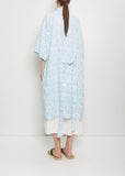 Linen Robe — Blue Flower