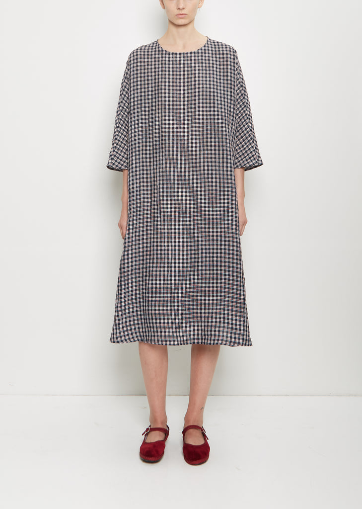 Linen Tartan Loose Dress