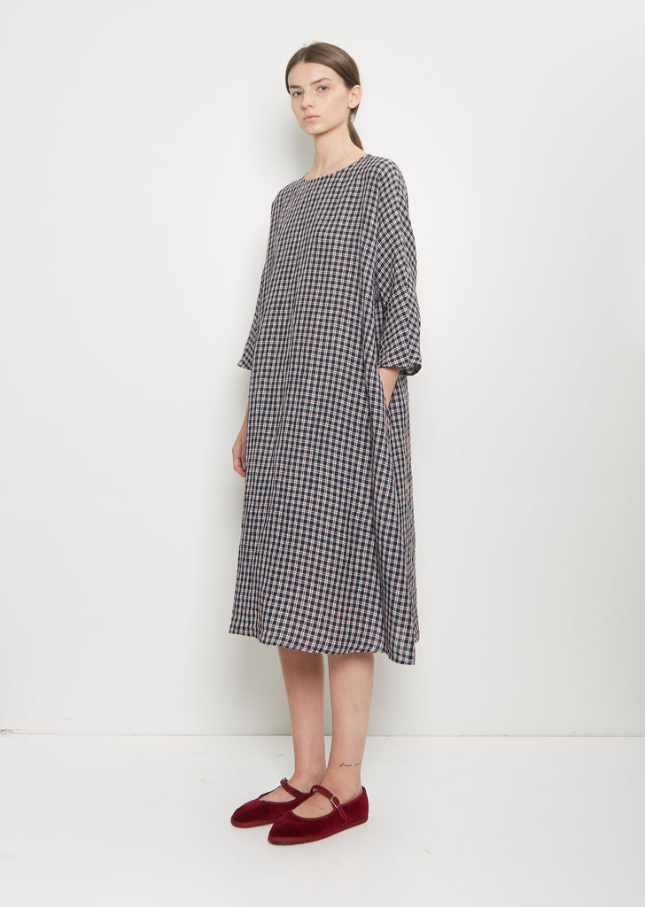 Linen Tartan Loose Dress
