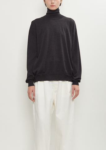 Maffei Wool Turtleneck Pullover — Charcoal Melange