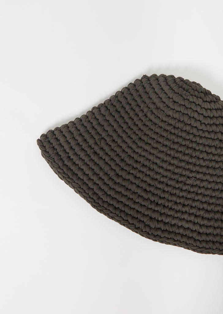 Pima Cotton Crochet Jersey Hat — Washed Black