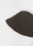 Pima Cotton Crochet Jersey Hat — Washed Black