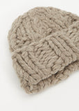 Handknit Wool Chunky Rib Hat — Granite