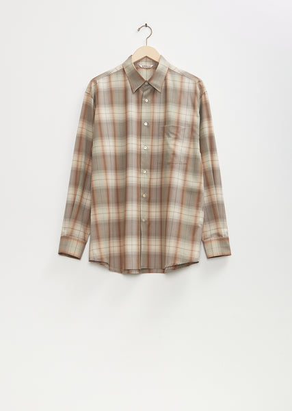 Super Light Wool Check Shirt — Gray Brown Check – La Garçonne