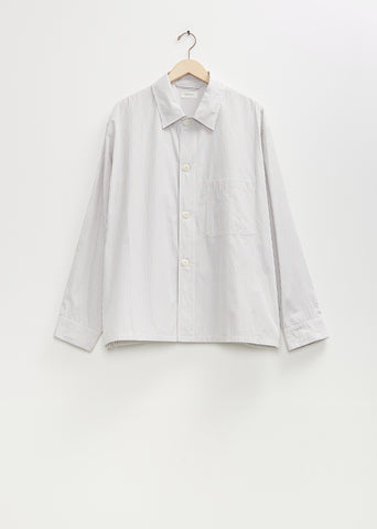 Cotton Pyjama Shirt — White Taupe Black