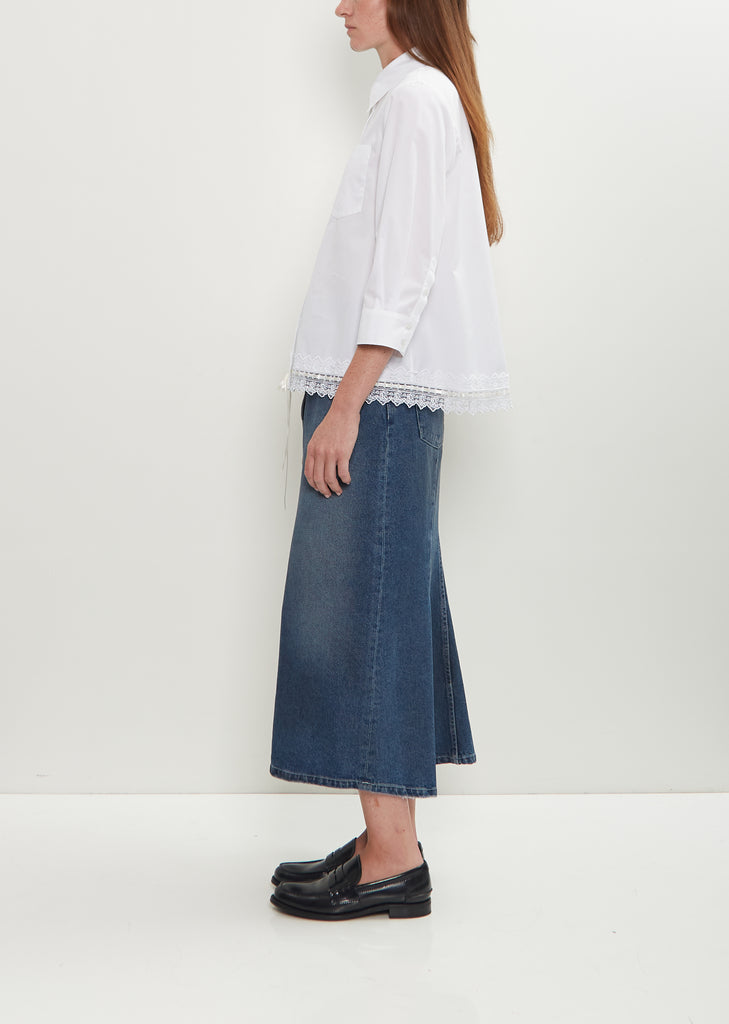 Cotton Ribbon Trim Shirt