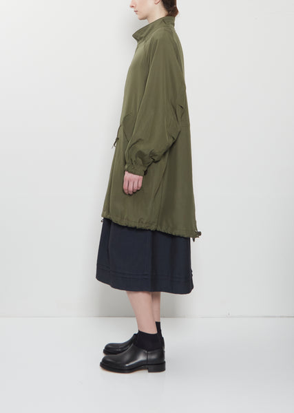 Six-Five Fishtail Silk Wool Parka — Olive – La Garçonne