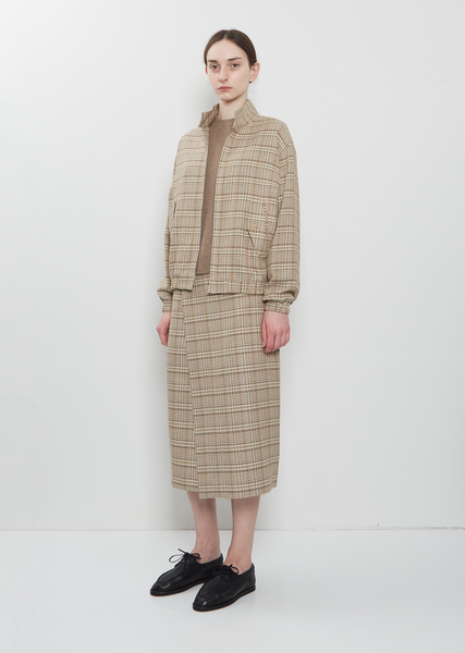Silk Linen Nep Check Blouson – La Garçonne