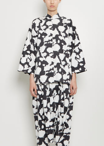 Cotton Satin Pique Floral Pattern Jacket