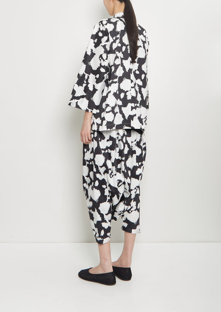 Cotton Satin Pique Floral Pattern Jacket