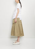 Satin Jersey Ruffle T-Shirt — White
