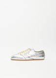 Leather Trainer — Silver