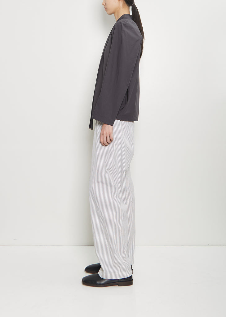 Ascot Cotton Blouse — Charcoal