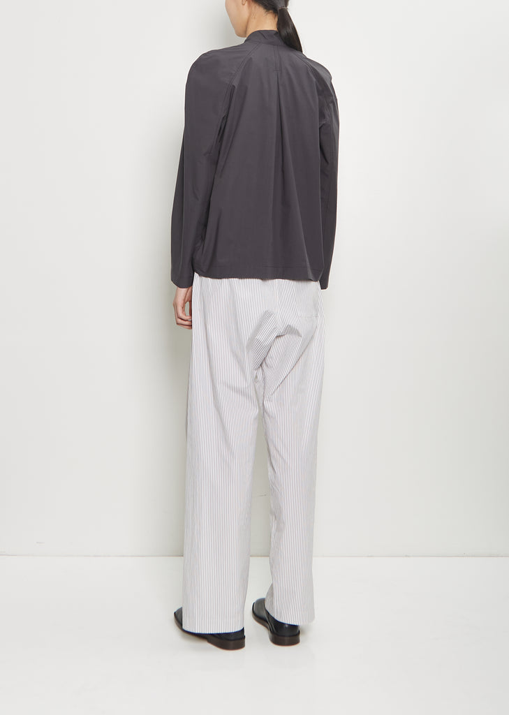 Ascot Cotton Blouse — Charcoal