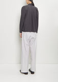Ascot Cotton Blouse — Charcoal