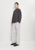 Ascot Cotton Blouse — Charcoal