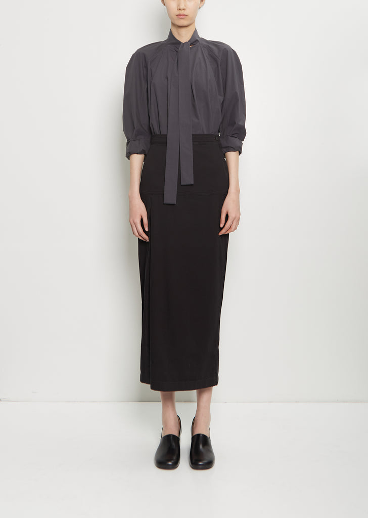 Cotton Denim Slit Skirt