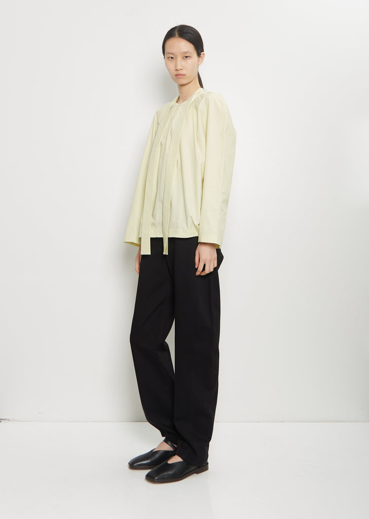 Ascot Cotton Blouse — Dusty Yellow