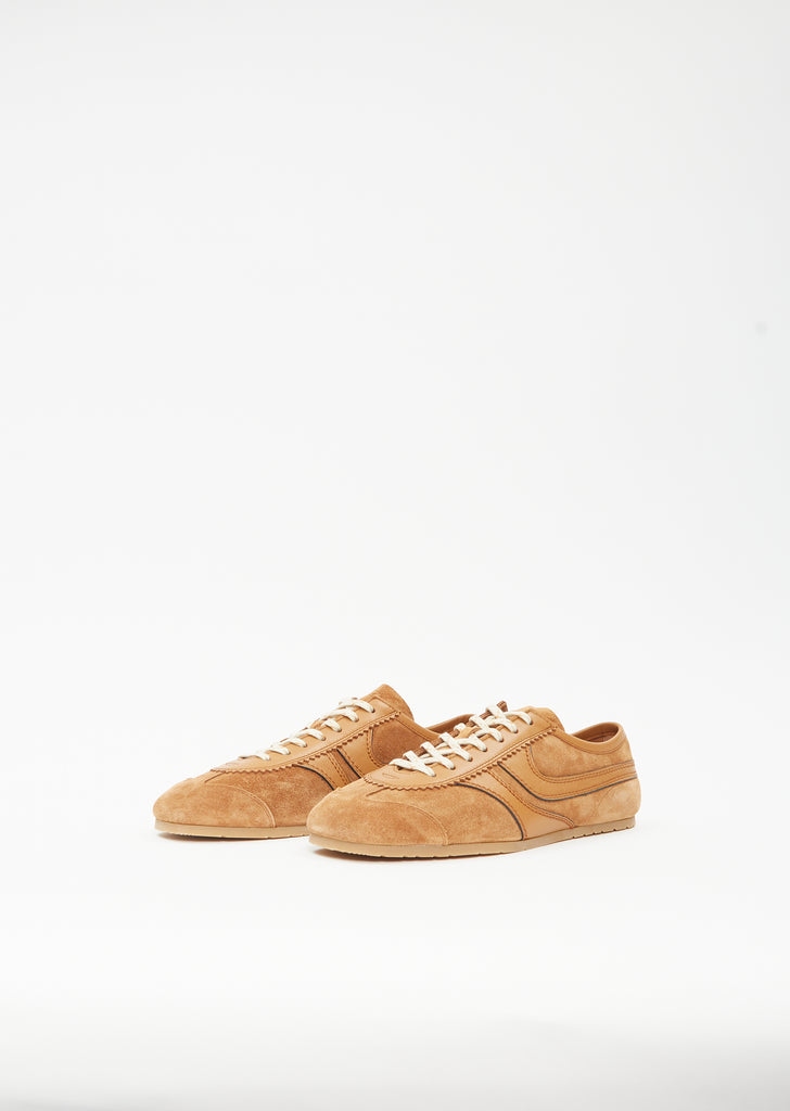 Suede Leather Trainer — Tan