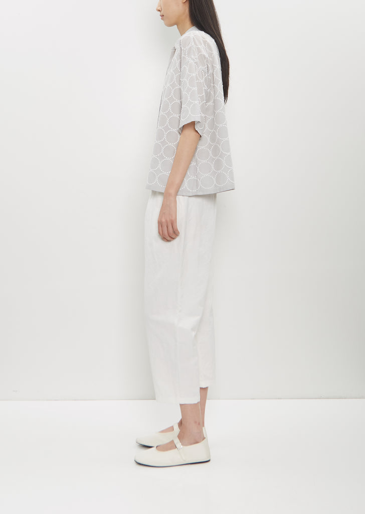 Tambourine Cotton Blouse — Light Gray