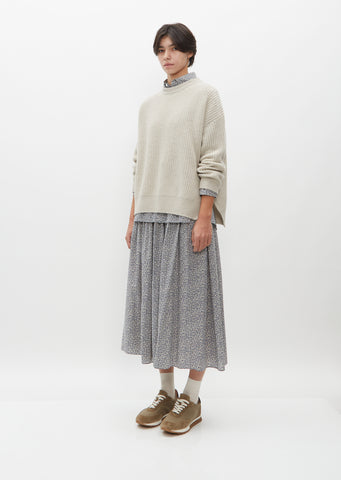 Rib Stitch Cashmere Crew Neck