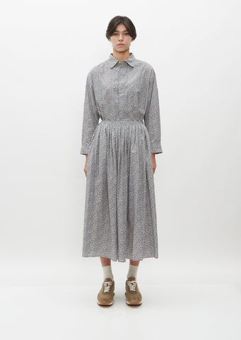 Pleated Print Maxi Skirt