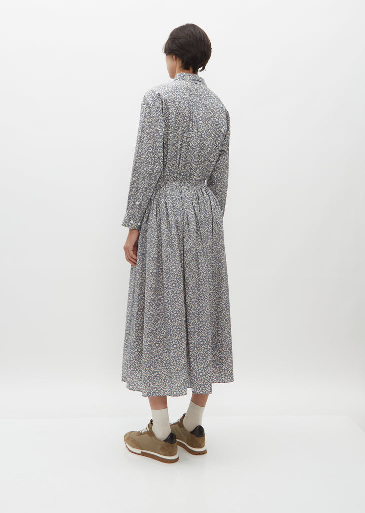 Pleated Print Maxi Skirt