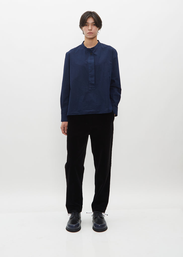 Fly Placket Cotton Swing Shirt