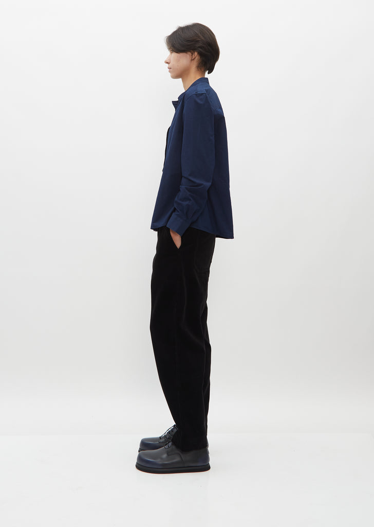 Fly Placket Cotton Swing Shirt