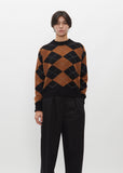 Argyle Merino Cashmere Jumper — Black and Tan