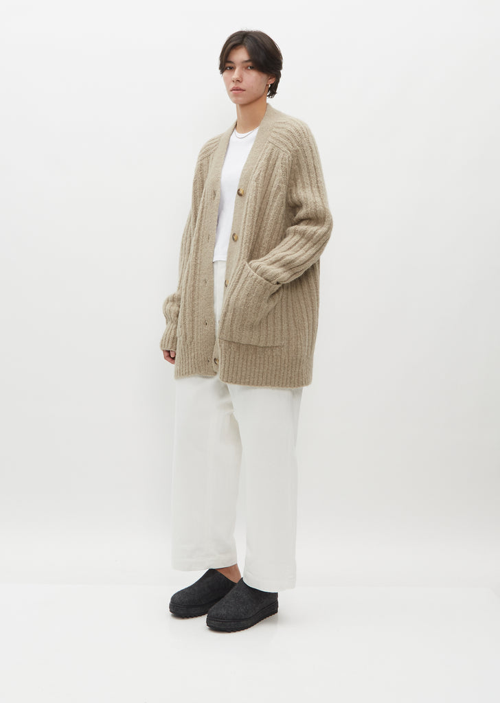 Alpaca and Wool Rib Saddle Cardigan