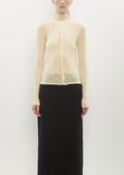 Wrinkled Wool Knit Cardigan — Pale Yellow