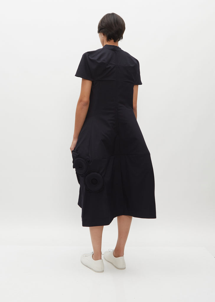 Circular Appliqué Tropical Wool Dress