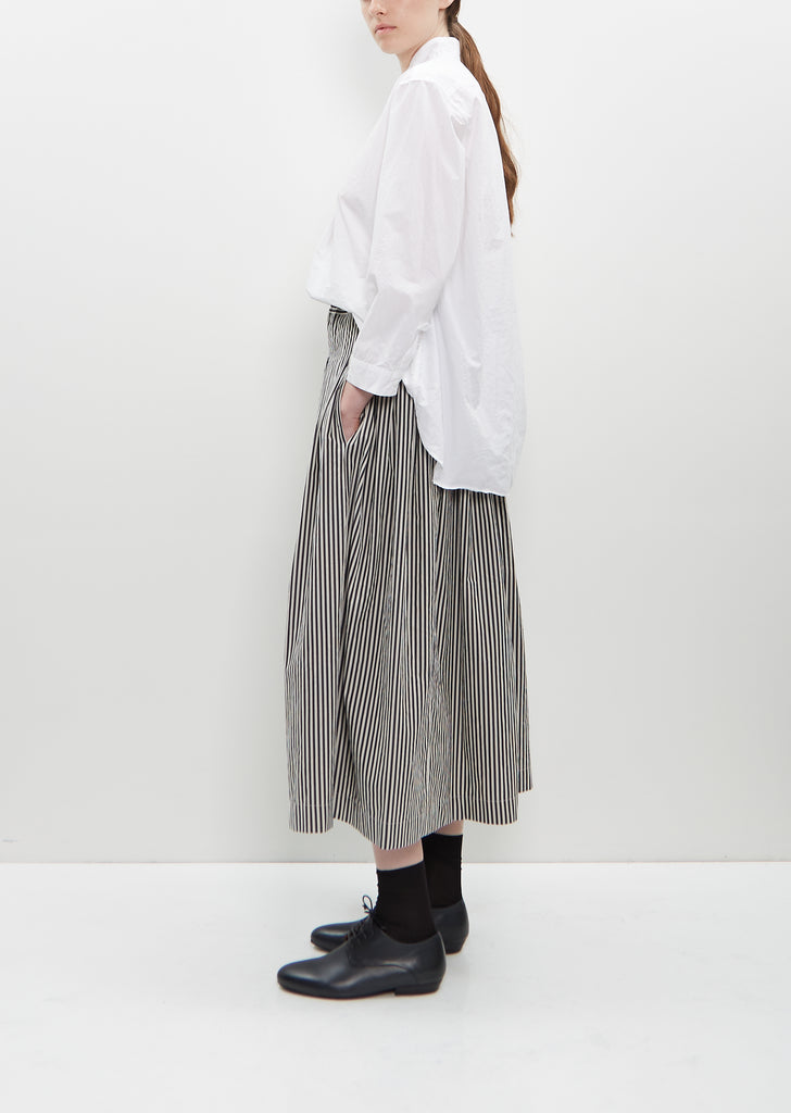 Farmer Skirt — Black Stripe