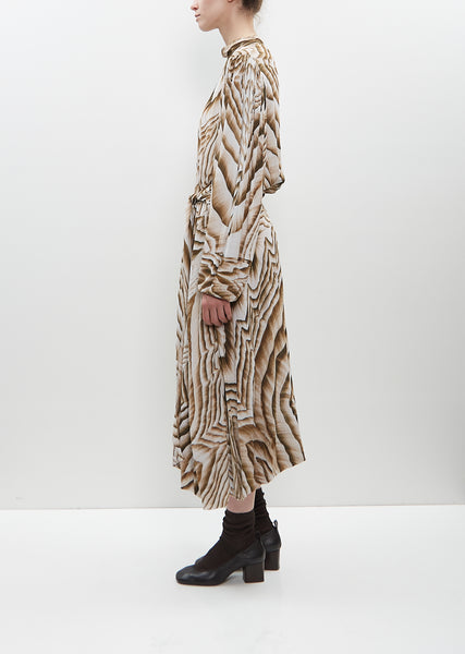 送料関税込★LEMAIRE★ドレープ感コットン＆シルクシャツドレス LEMAIRE -Asymmetrical Shirt Dress(DRY SILK)-: DARK ESPRESSO