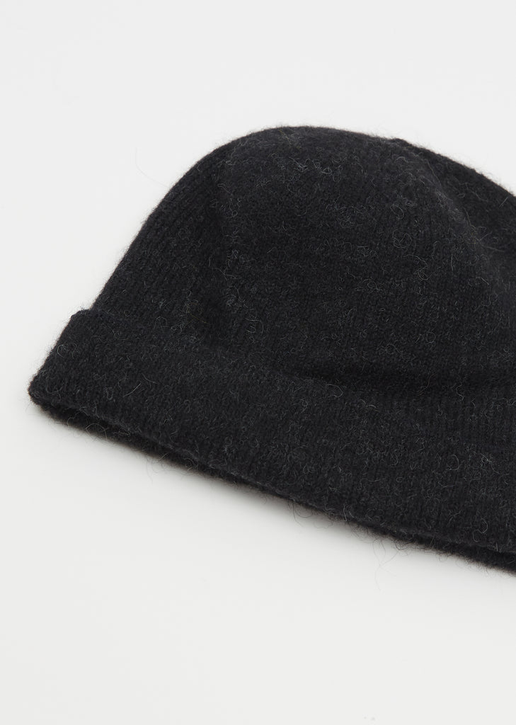 Wool-Alpaca Globe Knit Beanie — Night/Blue