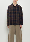 Tartan Soft Collar Wool Cashmere Shirt — Ink