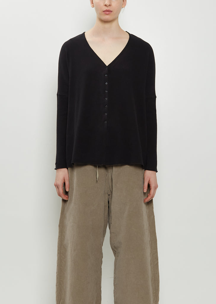 Heavy Jersey Cardigan — Black